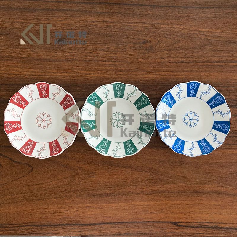 New Arrival Fine Porcelain Arabic Designs Of Saucers Factory Wholesale Underglazing Porcelain Saucer For Arabic Hospitality Ramadan Tableware Durable Printed Saucer For Arabic Coffee Sets