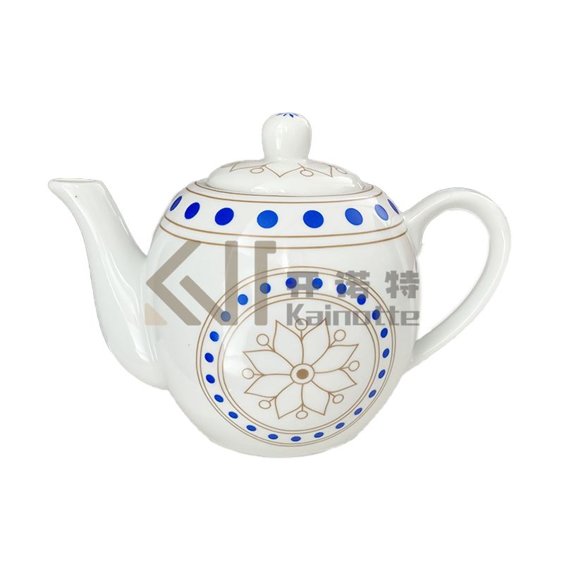 KNT Ceramic Fine Porcelain Tea Pot Deco Traditional Pattern Customized Middle Eastern Arabic Coffee Pot  Modern Arabic Floral Design Teaware Set For Cawa and Tea 002