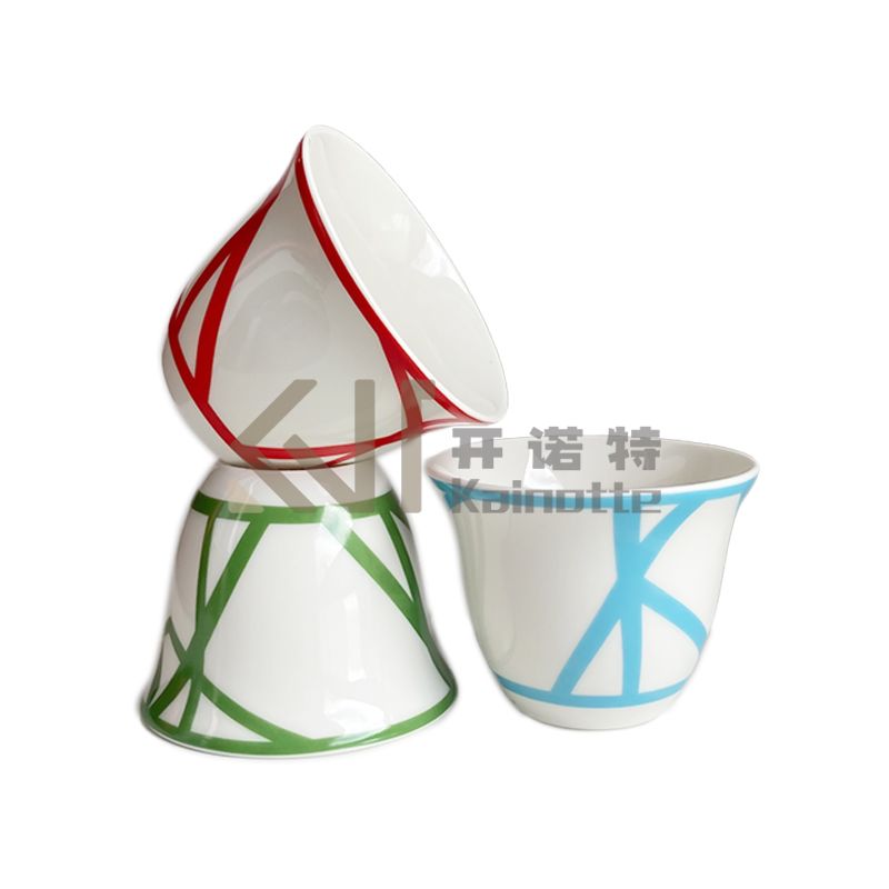 KNT CERAMIC Factory Cawa Cup Wholesaling Middle Eastern Arabic 80ml Gawha Cup Daily Used Saudi Arabic Espresso Small Coffee Cup 057