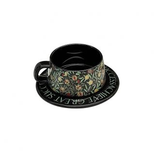 Cup and Saucer Set with Floral Design 009