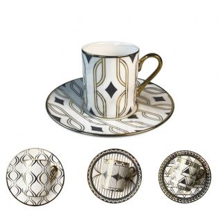 Cup and Saucer with Golden Design 020