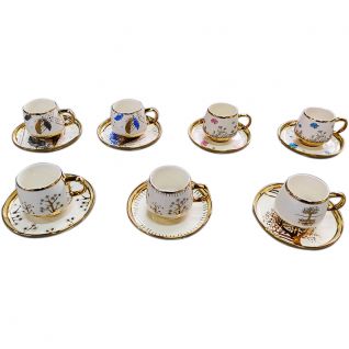 Cup and Saucer Set with Golden Floral Design 031