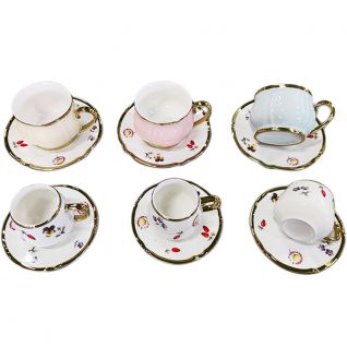 Cup and Saucer Set with Floral Design 032