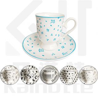 Cup and Saucer Set with Floral Design 036