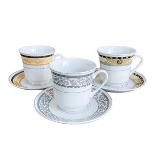 Cup and Saucer Set with Decal Design 041