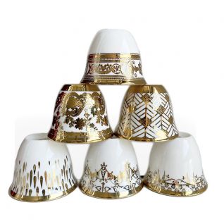 Wholesale New Bone China Arabic Coffee Cup Factory Customized Porcelain Gold Finjan Style Coffee Cup Luxury Islamic Coffee Cup For Gift High quality Saudi Gahwa Cup for Espresso