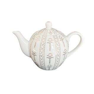 Factory Customized Middle Eastern Tea Serving Pot Luxury New Bone China Tea Pot With Traditional Gold Pattern Budget Friendly Fine Porcelain Tea Set With Gold Stamping Design 005