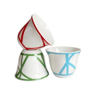 KNT CERAMIC Factory Cawa Cup Wholesaling Middle Eastern Arabic 80ml Gawha Cup Daily Used Saudi Arabic Espresso Small Coffee Cup 057